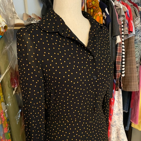 Reformation Polka Dot Mini Dress with Cut Out - Size 8 - Picture 5 of 12